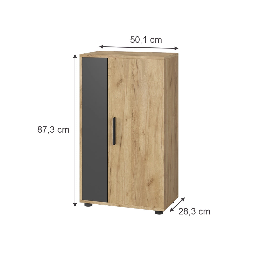 Vicco Cassettiera Quercia dorata/antracite 50.1 x 87.3 cm con 2 scomparti