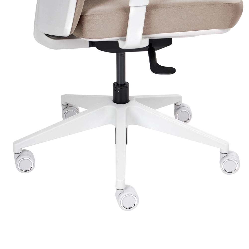 Sedia da ufficio ergonomica con schienale regolabile, seduta scorrevole, braccioli regolabili e supporto lombare tortora