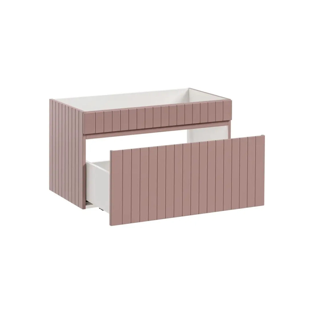 Mobile sottolavabo ICON 80 cm - 1 cassetto - Rosa cipria - Sospeso - Stile moderno