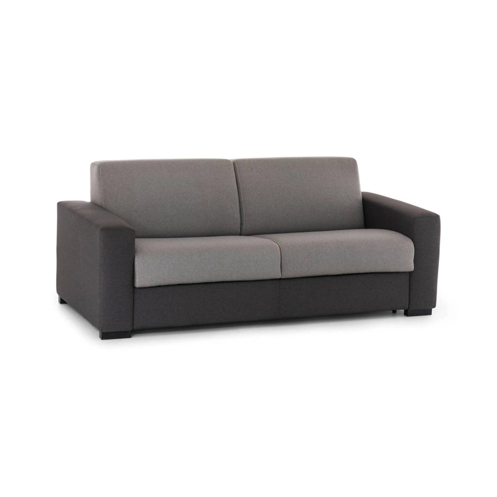 Divano fisso Azzurrite, Divano a 2 posti, Made in Italy, SofÒ  Soggiorno in tessuto imbottito, con Braccioli standard, cm 180x95h90, Grigio e Antracite