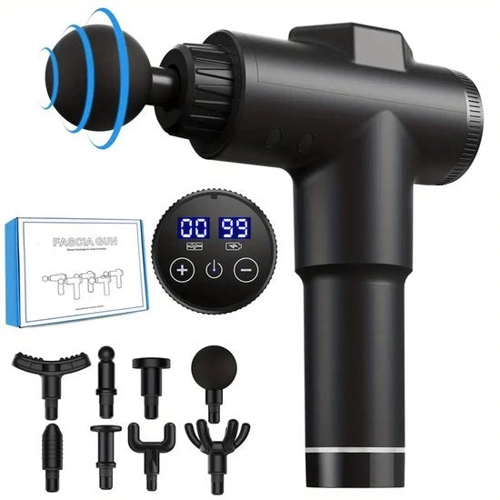 Strumento di massaggio muscolare, massager elettrico portatile con basso livello di rumore, 99 livelli, regolabile, pistola per fascia professionale per rilassamento muscolare.