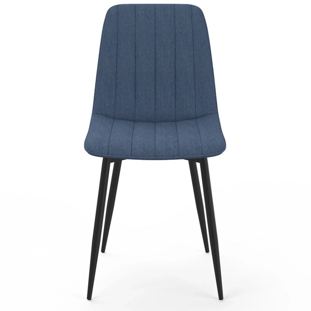 IDMarket - Set di 6 sedie da pranzo MIRA in tessuto blu