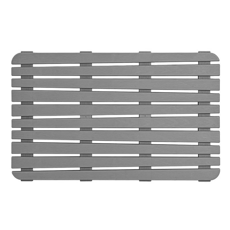Pedana doccia antiscivolo 80x50 cm rettangolare grigio con effetto legno