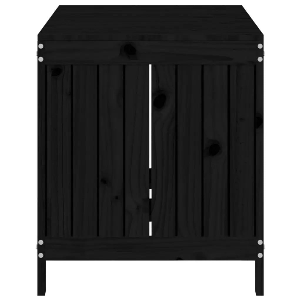 Contenitore da Giardino Nero 121x55x64cm Legno Massello di Pino cod mxl 70799