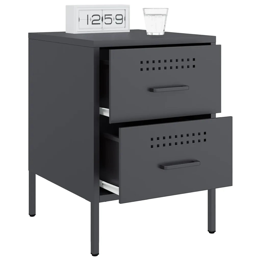 Comodini 2 pz Antracite 36x39x50,5 cm in Acciaio 842927