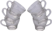 Set di tazze da caffè in vetro - linee verticali - set da 6 - 90 ml set da 6 tazze da caffè