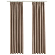 Tende Oscuranti | Tende Blackout con Ganci 2 pz Grigio Talpa 140x245 cm