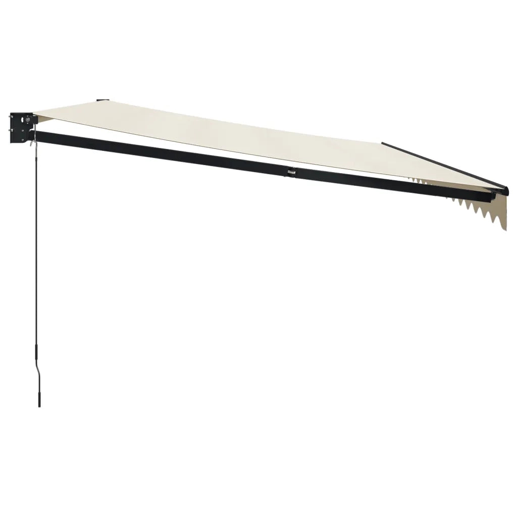 Tenda da Sole Retrattile Crema 5x3 m in Tessuto e Alluminio