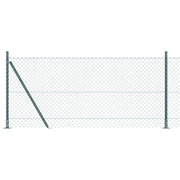 Recinzione a maglie di catena con 7 pali flangiati 1x10 m in acciaio galvanizzato