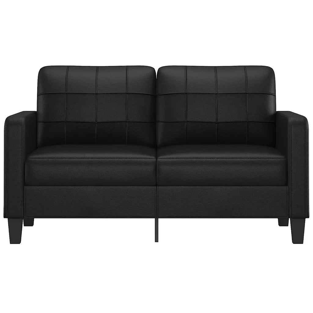 Divano a 2 Posti Nero 140 cm in Similpelle