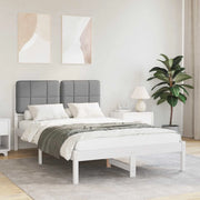 Letto con Testiera Rivestita Grigio chiaro 120 x 190 cm