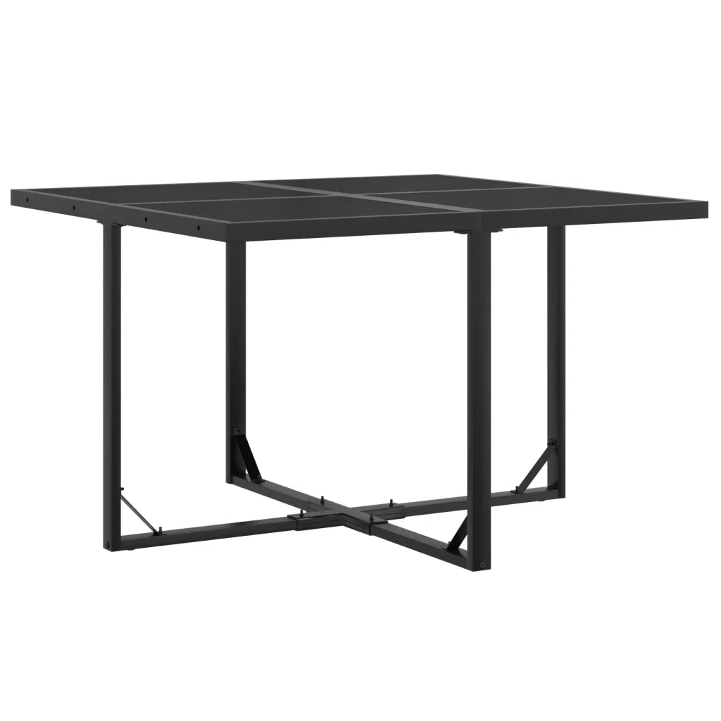 Set da Pranzo da Giardino 5 pz | Set Salotto da Giardino Nero in Textilene