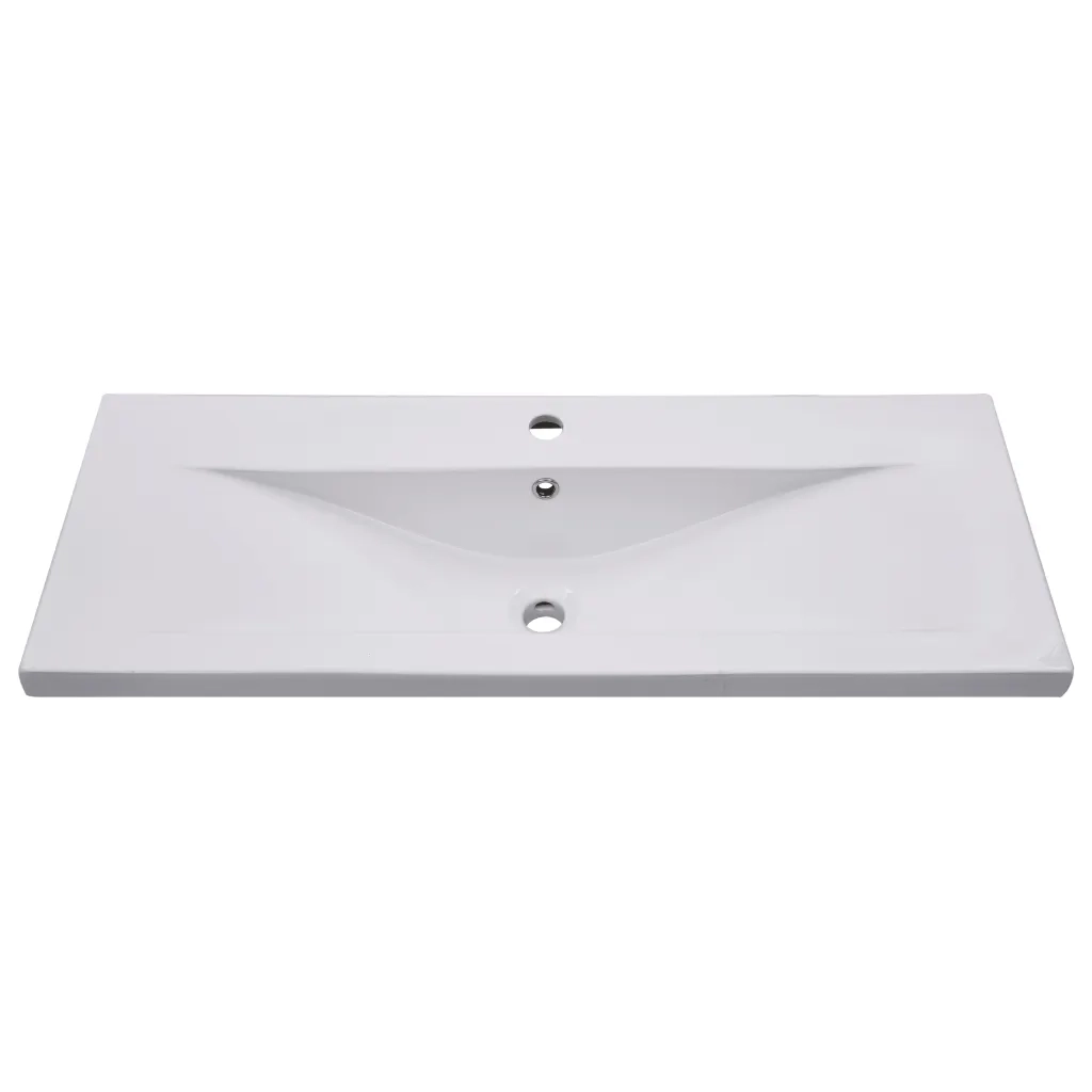Lavabo da Incasso 101x39,5x18,5 cm in Ceramica Bianco 145064