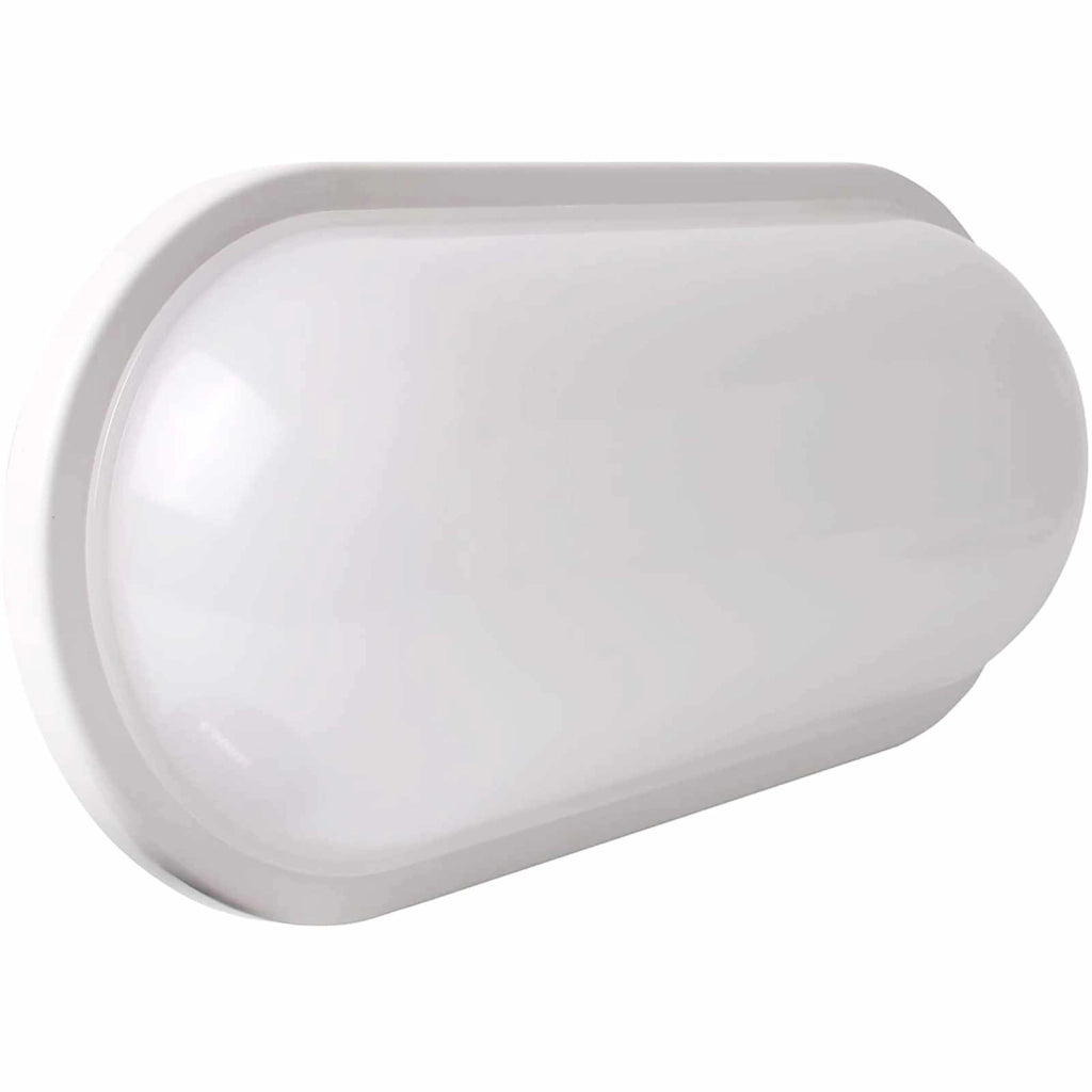 Applique moderno bianco parete lampada impermeabile ovale LED 18W luce esterni giardino ingressi garage 230V 6000K