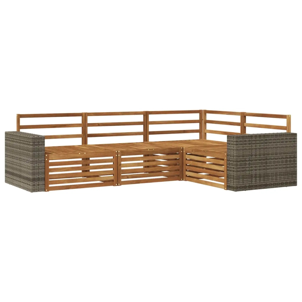 Set di divani da esterno 4 pcs Naturale 255,5 x 176,5 x 73 cm