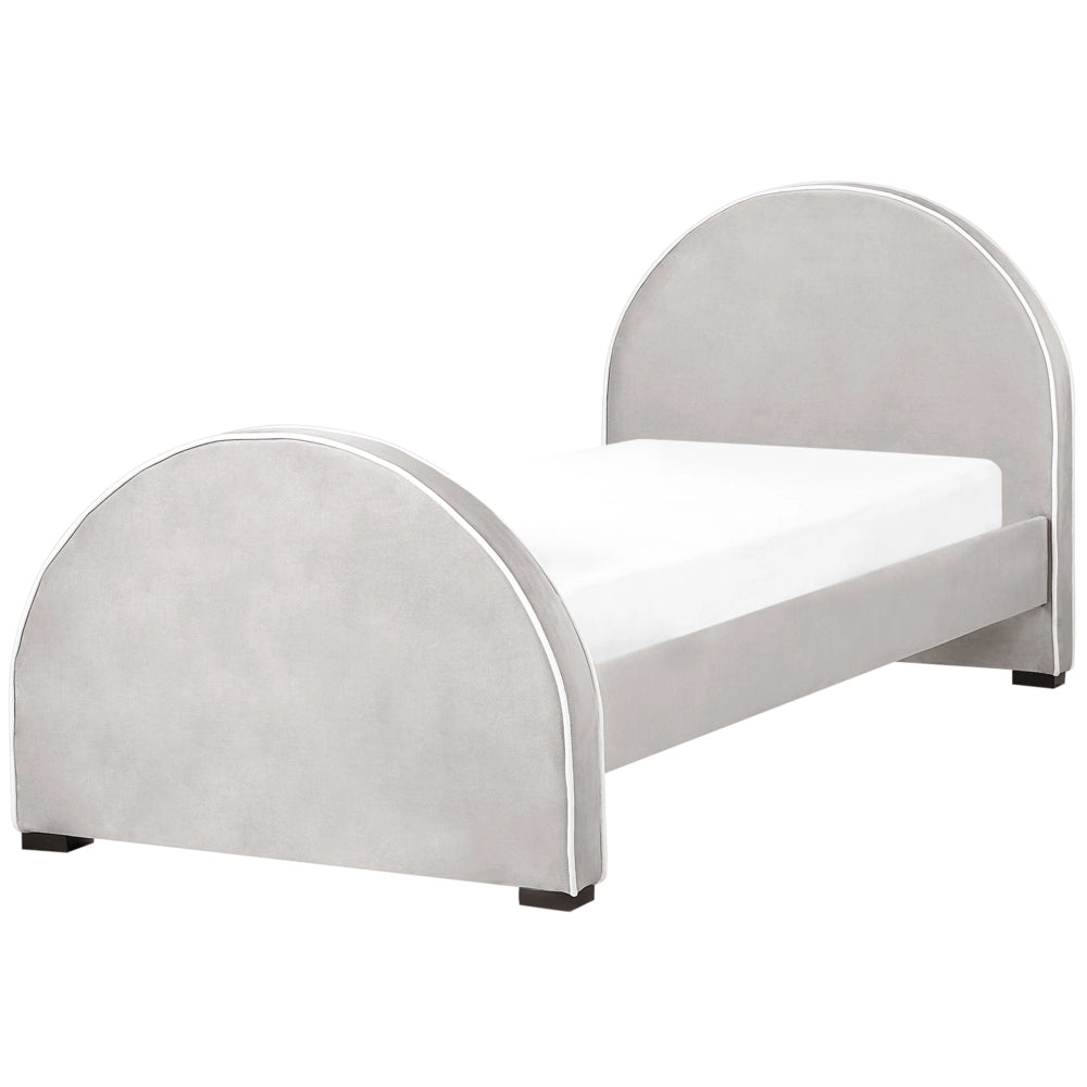 Letto moderno in velluto grigio con base a doghe grigio 90 x 200 cm Camera da letto Bambini Camera Moderna Tradizionale
