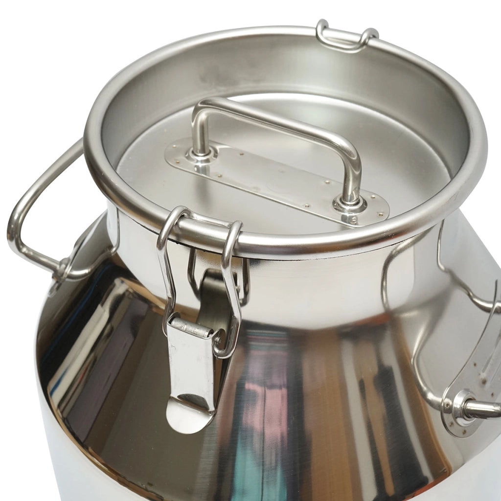 Brocca per latte in acciaio inox con coperchio, mungitrice per mucche da 20 litri Breckner Germany