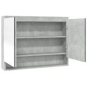 Armadietto Bagno | Armadio da bagno con Specchio 80x15x60 cm in MDF Grigio Cemento