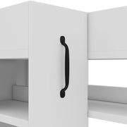 Libreria con 1 cassetto e 2 ripiani; ruote - per studio - 52×50×75 cm - bianco