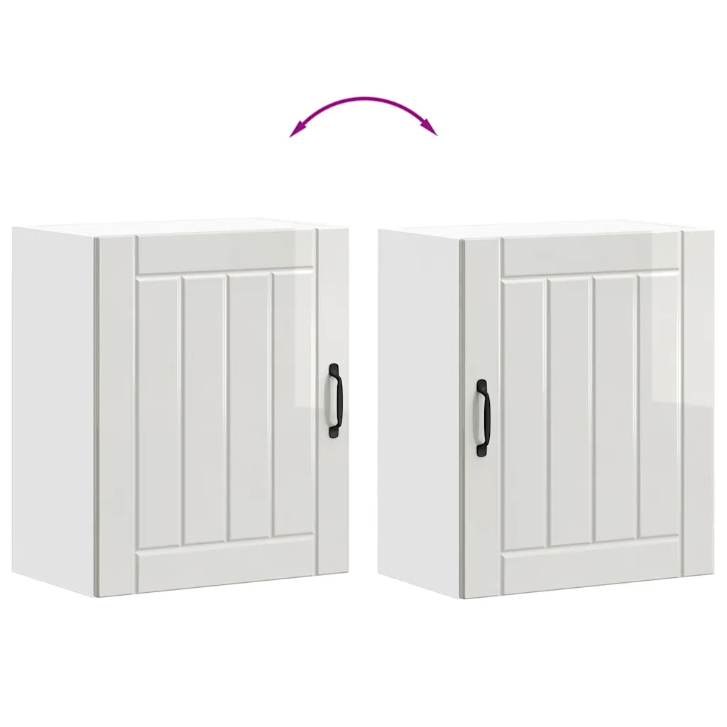 vidaXL Pensile da Cucina Lucca Bianco Lucido in Legno Multistrato