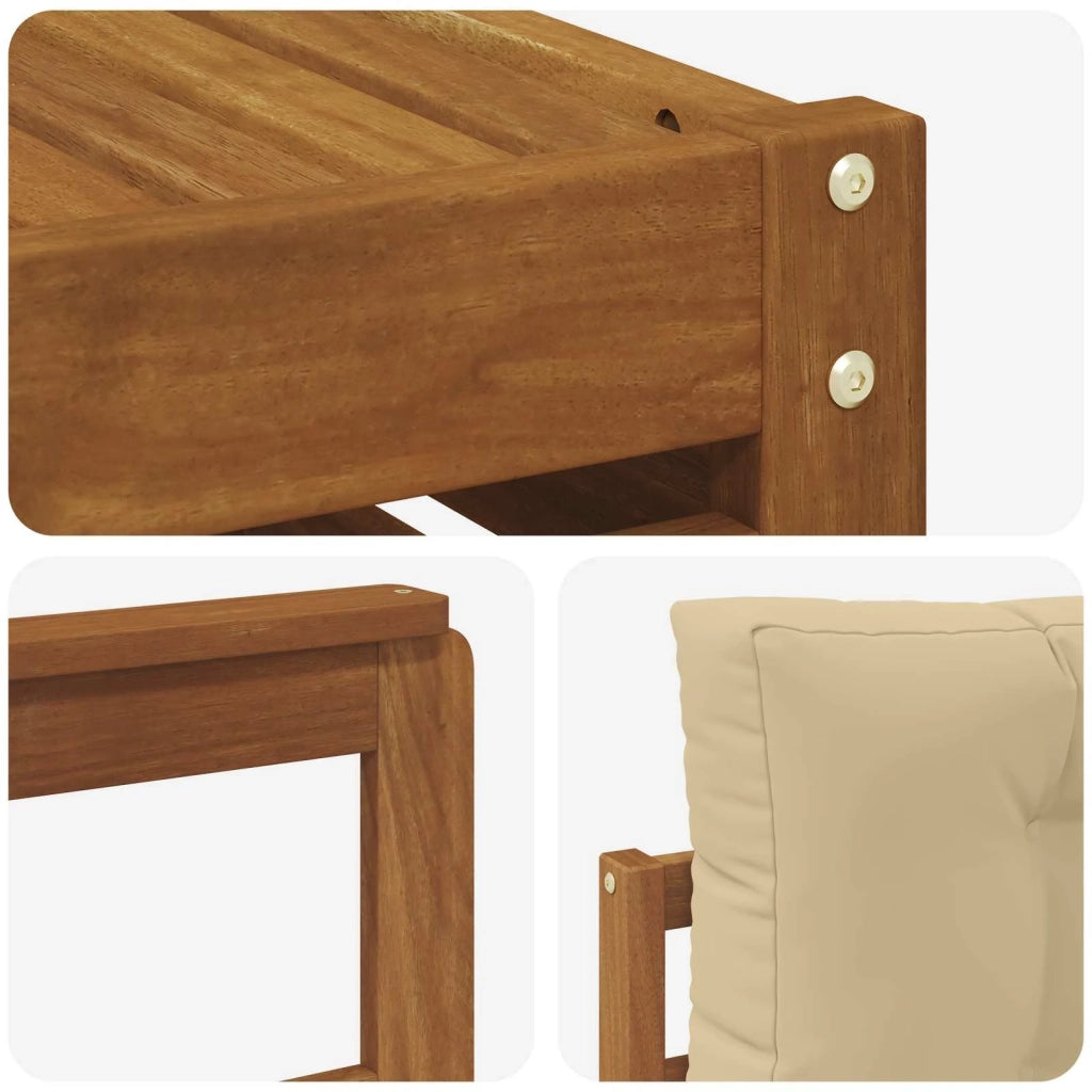 Set di divani da esterno con cuscino 8 pcs Naturale e Beige