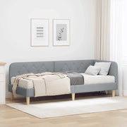 Cornice del letto ad angolo Grigio chiaro 80 x 200 cm Tessuto 3394101