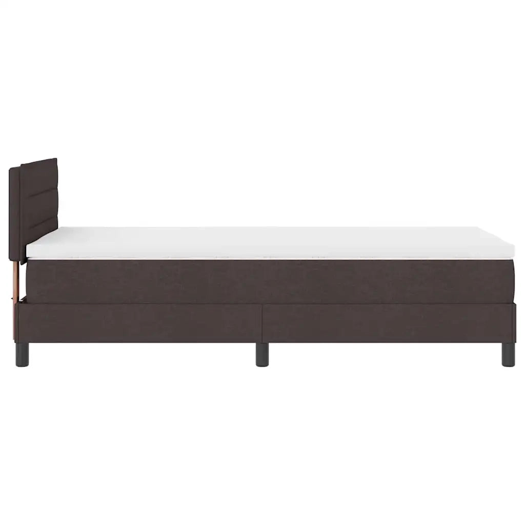 Letto a molle con materasso Marrone Scuro 90 x 200 cm Tessuto 3342103