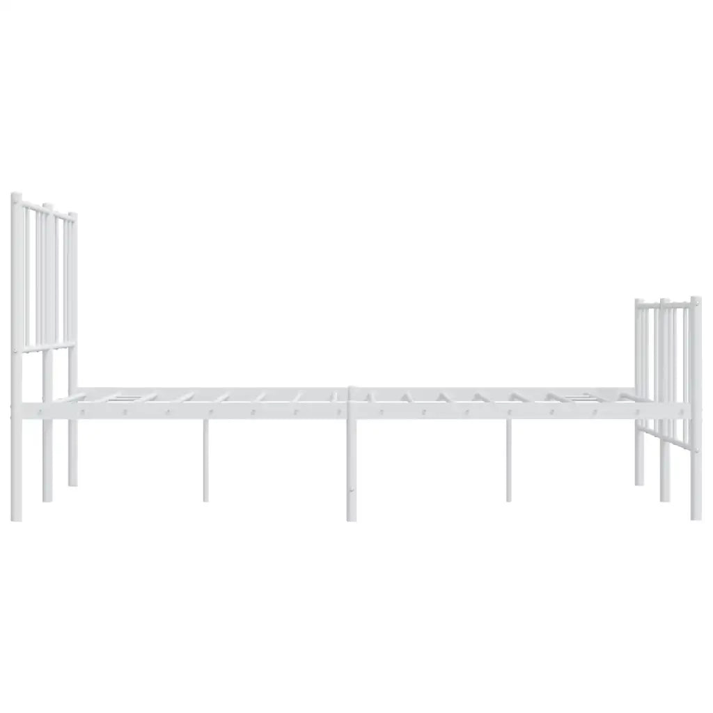 Giroletto con Testiera e Pediera-Struttura Letto Metallo Bianco 120x190 cm 437600