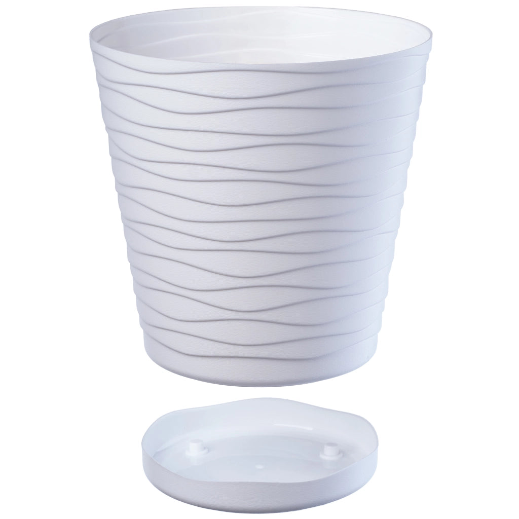 Vaso da fiori KADAX da 30 cm, con coperchio in plastica e supporto.