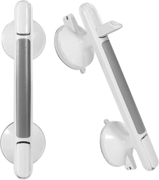 Douchegreep 2 pezzi - Manubri di presa pesanti per vasca e doccia, sicurezza rimovibile senza forare - 30 cm bianco