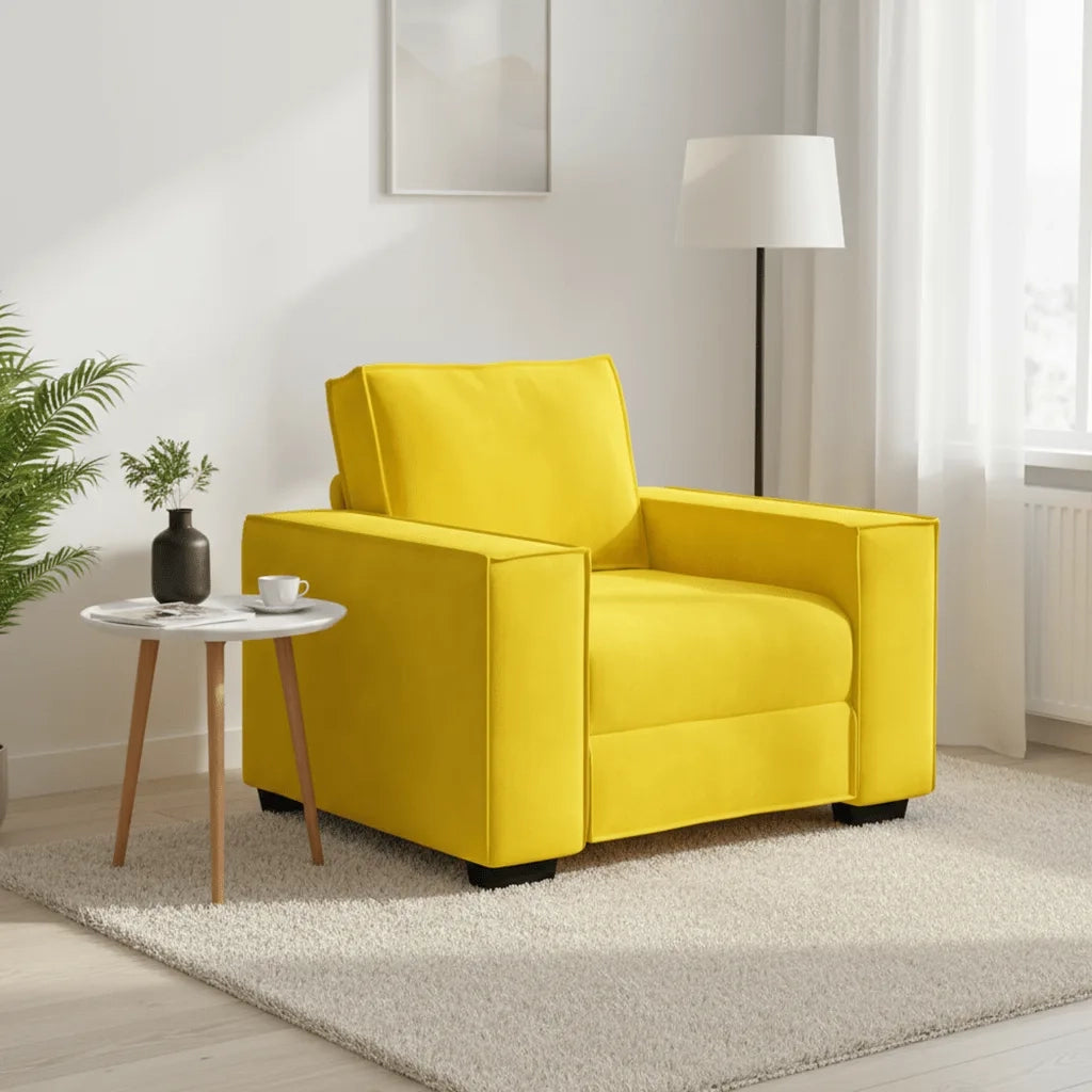Divano Sedia-Poltrona-Sofa Relax Giallo 60 cm Velluto 671022