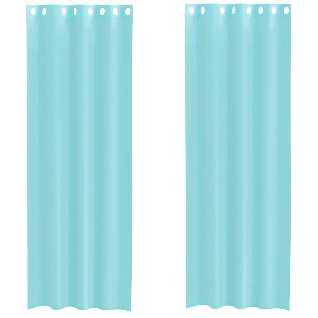 Tende in Voile con Occhielli 2 pz Turchese 4102148