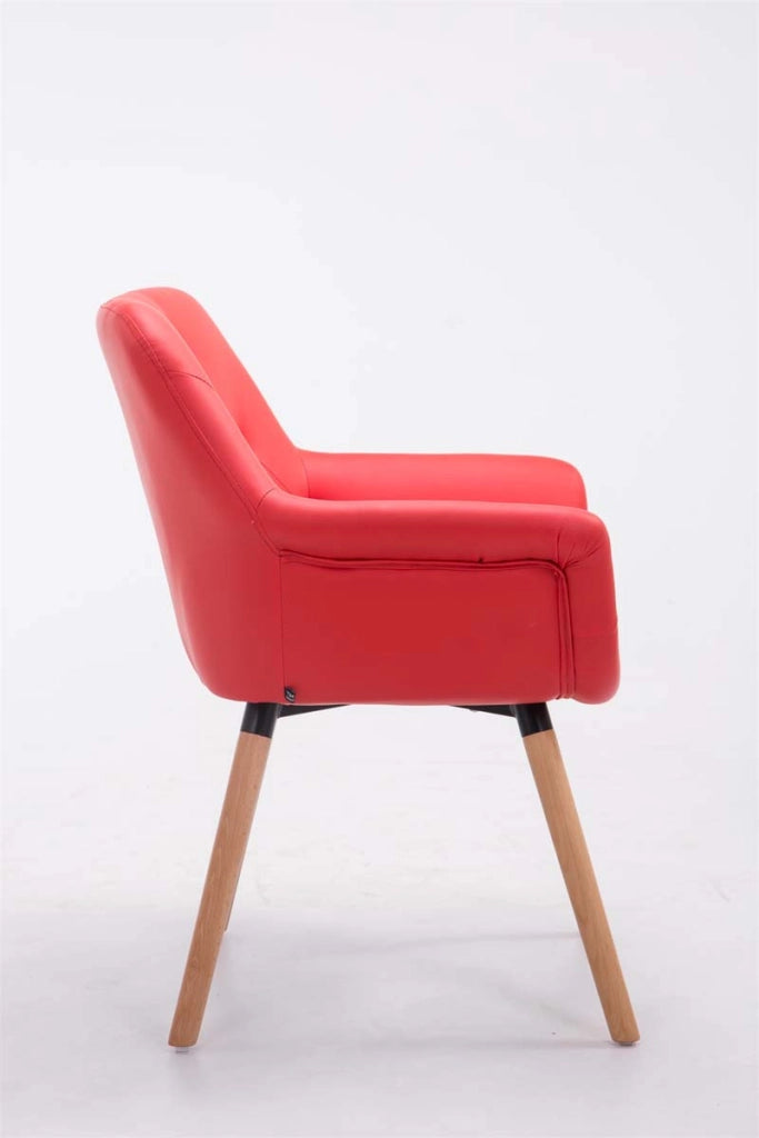 Sedia da pranzo CASSIDY in similpelle rosso,natura