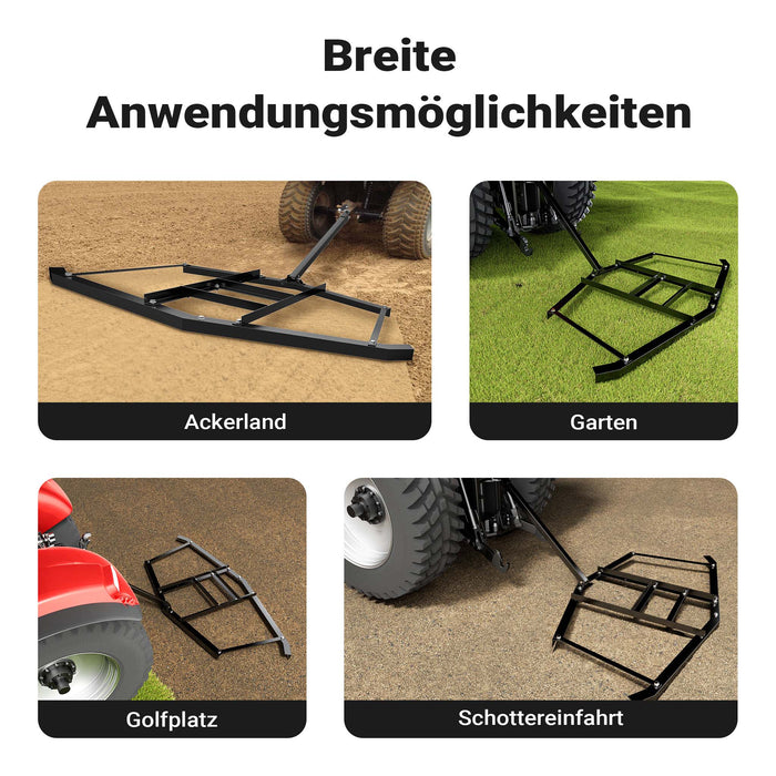 Erpice livellatore prato terreno per trattori compatti 190x98 cm Telaio fisso di livellamento