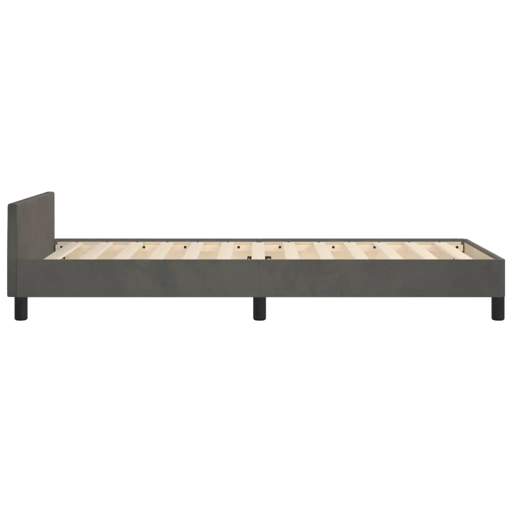 Giroletto con Testiera Grigio Scuro 80x200 cm in Velluto cod mxl 57742