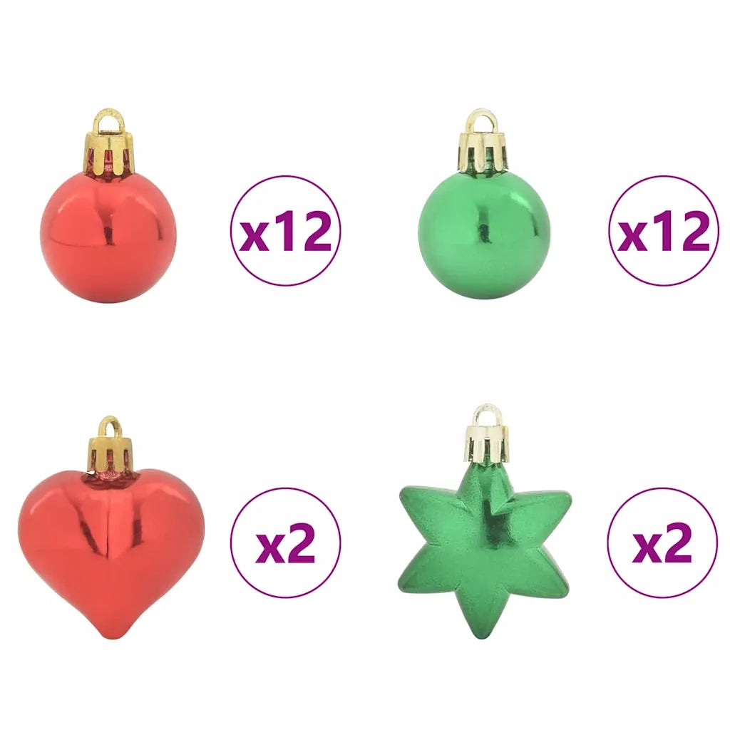 Set di Palle di Natale 40 pz Rosso e Verde Plastica CFW7835166