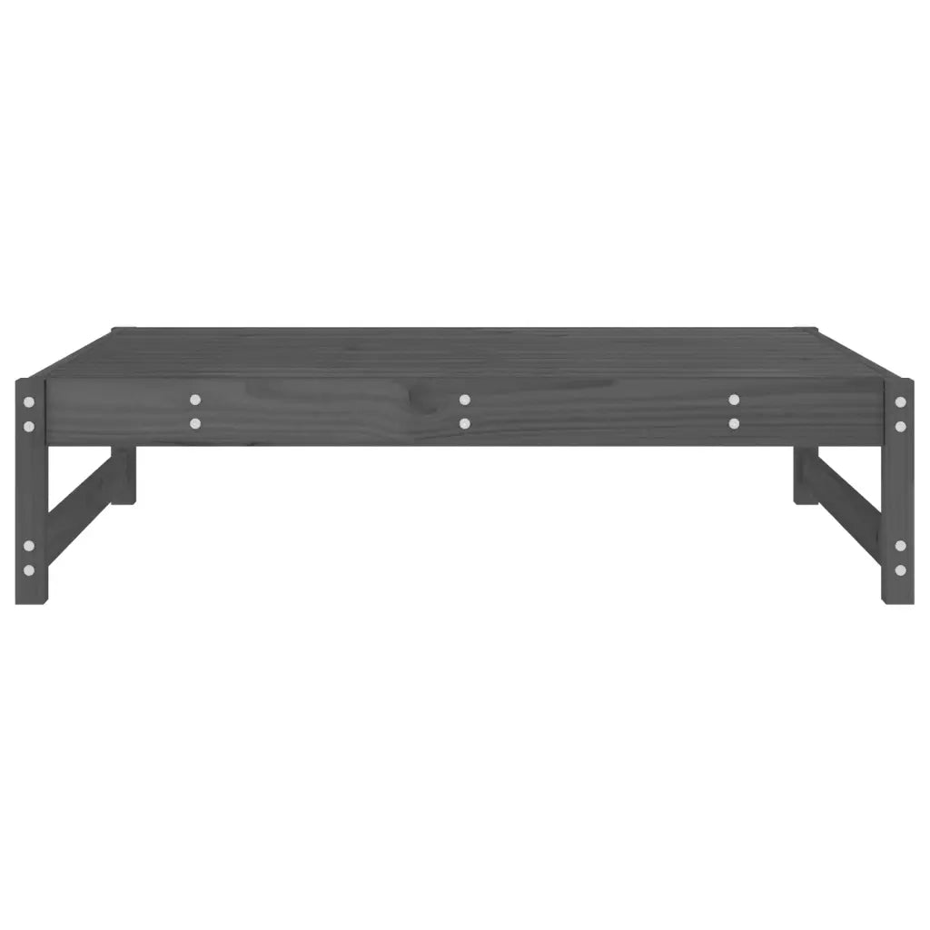 Sedia da giardino-Poggiapiedi da Giardino 120x80 cm Legno Massello di Pino Grigio 411039