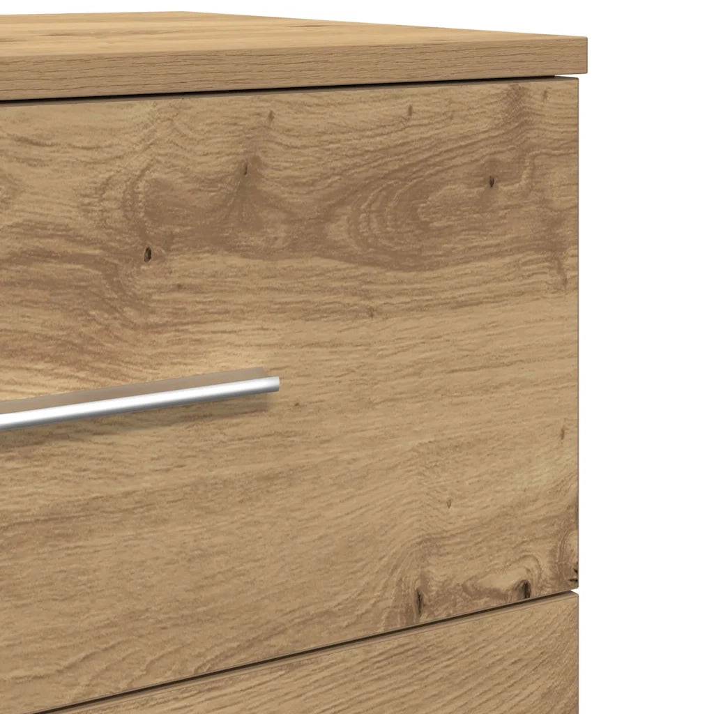 Comodini 2 pz con 2 cassetti rovere artigianale 40x36x50 cm 858802