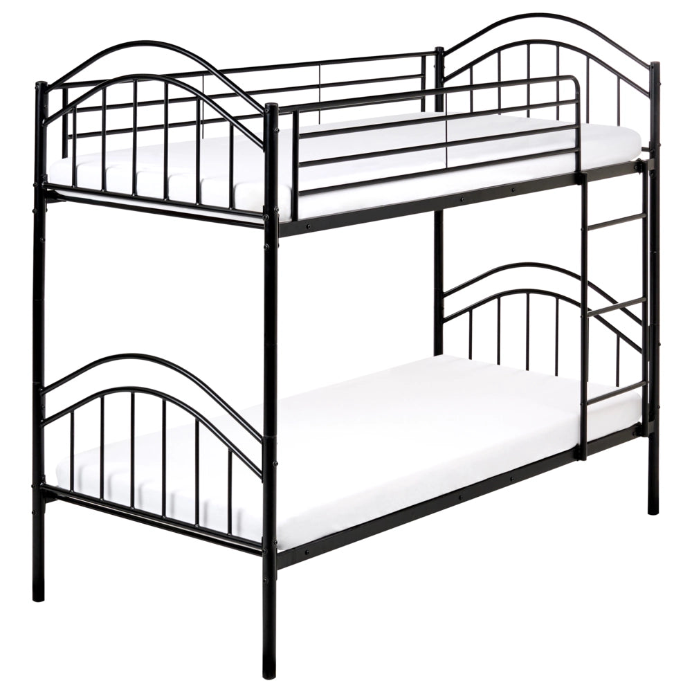 Letto a castello per bambini Camera dei bambini letto alto nero struttura in ferro 90 x 200 cm