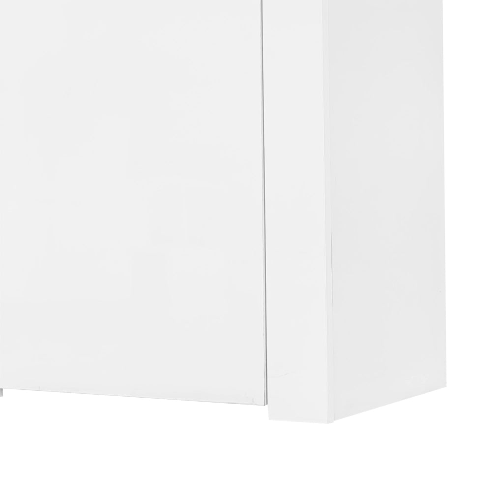 Vetrina moderna con LED; 60 x 35;5 x 165 cm; in truciolare bianco