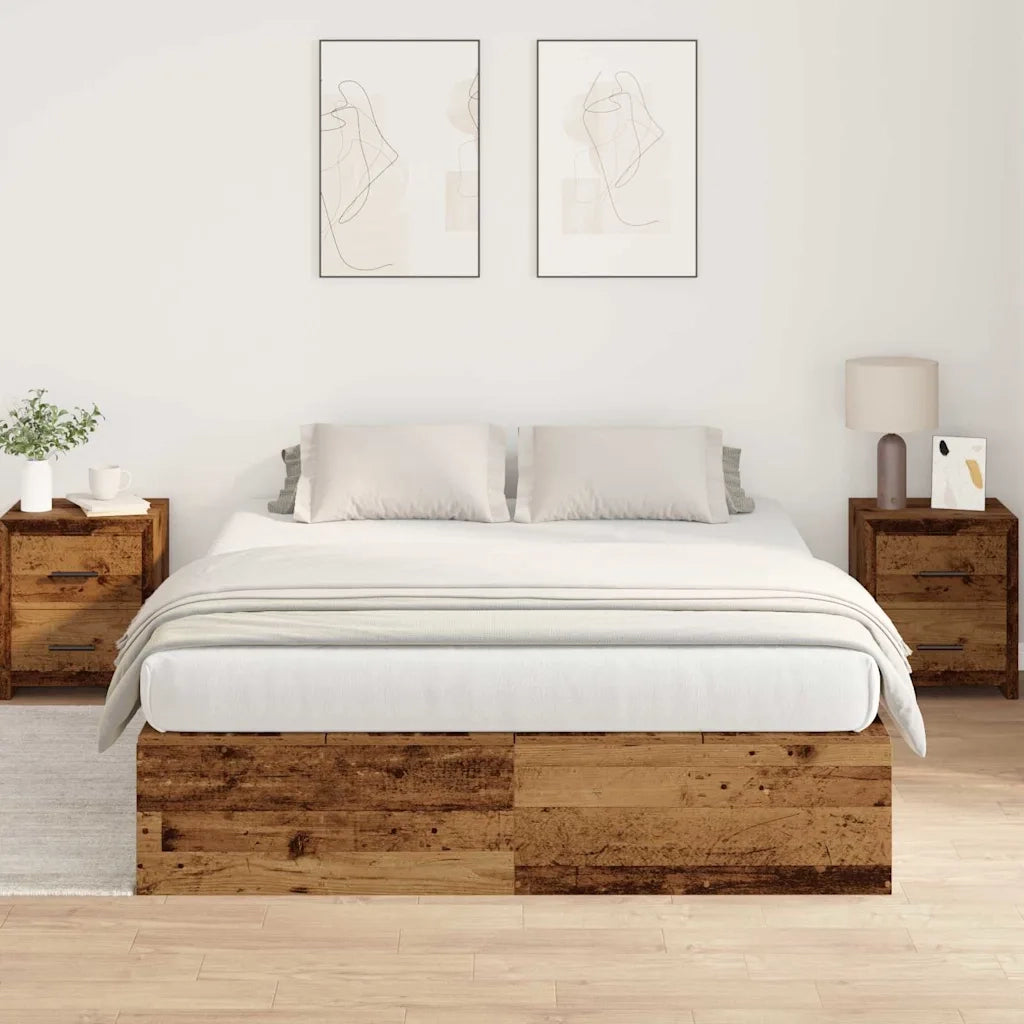 Struttura letto con contenitore Legno vecchio 150 x 200 cm 3335387