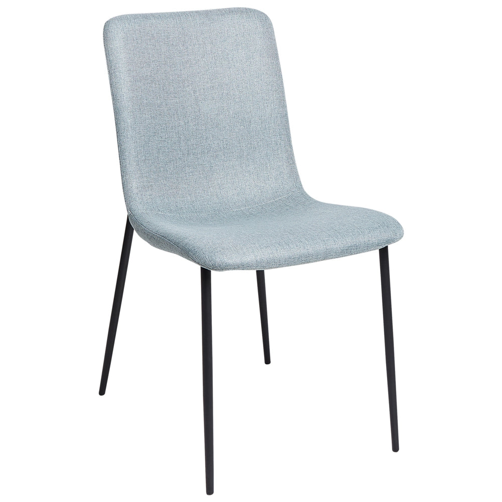 Set di 4 sedie da pranzo in tessuto poliestere Blu chiaro Sala da pranzo Gambe in ferro Elegante