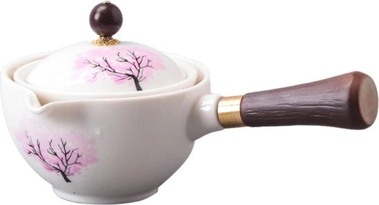 Set di Tazze e Teiera in Porocelestin con Rotazione a 360 Gradi e Theemaker in Ceramica