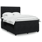 Giroletto a Molle con Materasso Nero 160x200 cm in Velluto 3294690