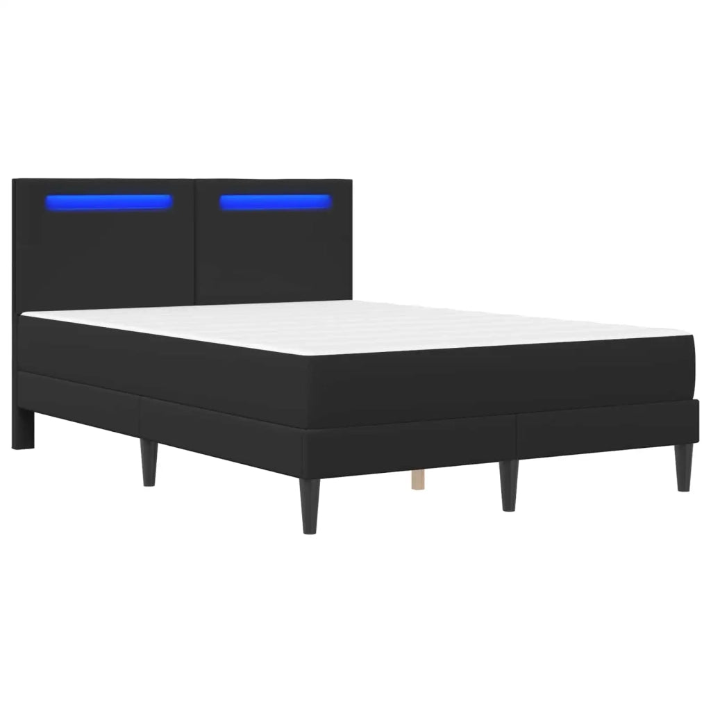 Struttura del letto con testiera Nero 140 x 190 cm Similpelle