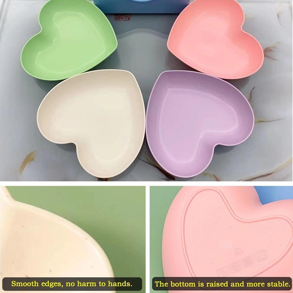 Trade Shop - Set 10 Piatti Piatto Forma Di Cuore Riutilizzabili Multifunzione Plastica Cucina -