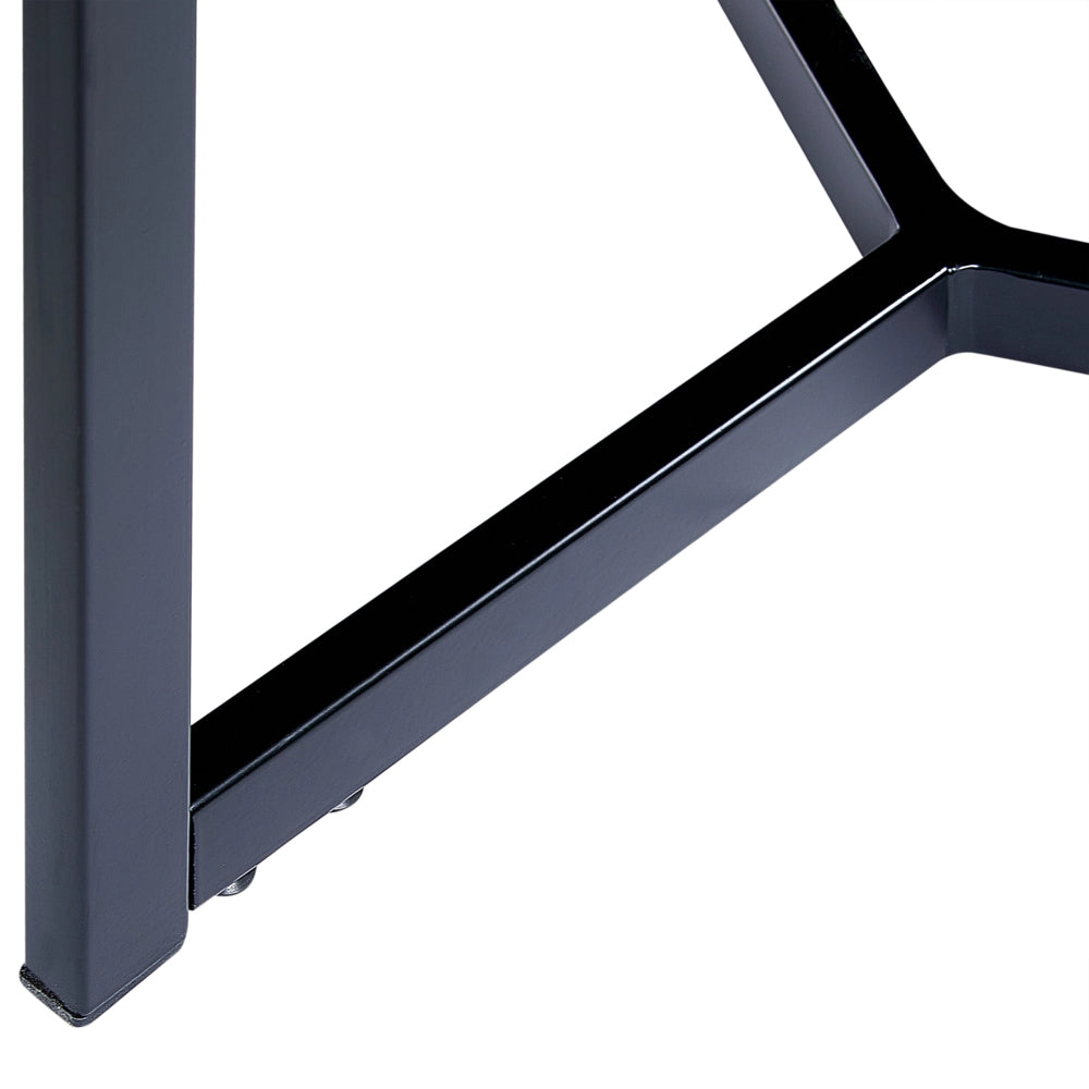 Tavolino Piano in legno scuro Gambe nere Soggiorno moderno industriale Camera da letto