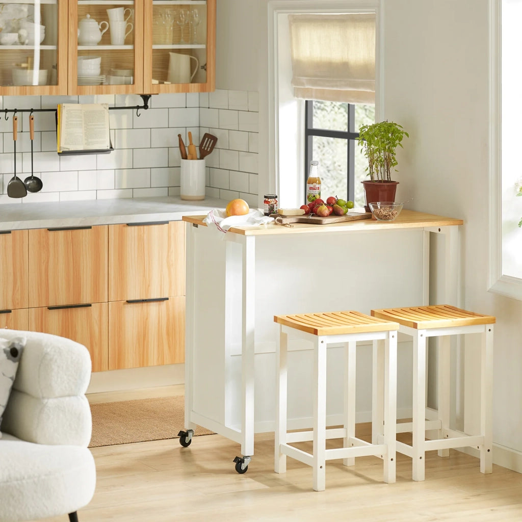 Penisola Cucina Piano di Lavoro per Cucina con 2 cassetti a 2 Ripiani L100*P60*A94CM Bianco FKW74-WN