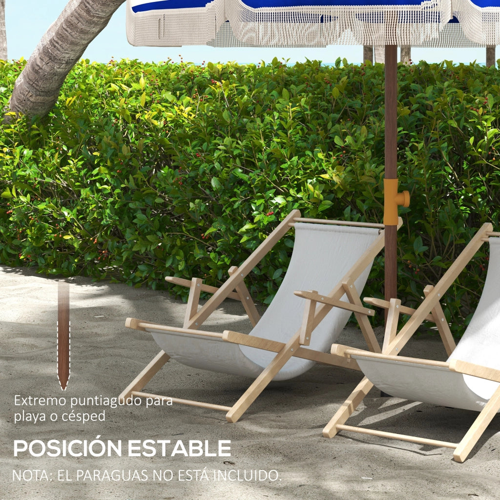 Ombrellone da spiaggia con frange ¨C zephmum ¨C blu e bianco 190x210 cm