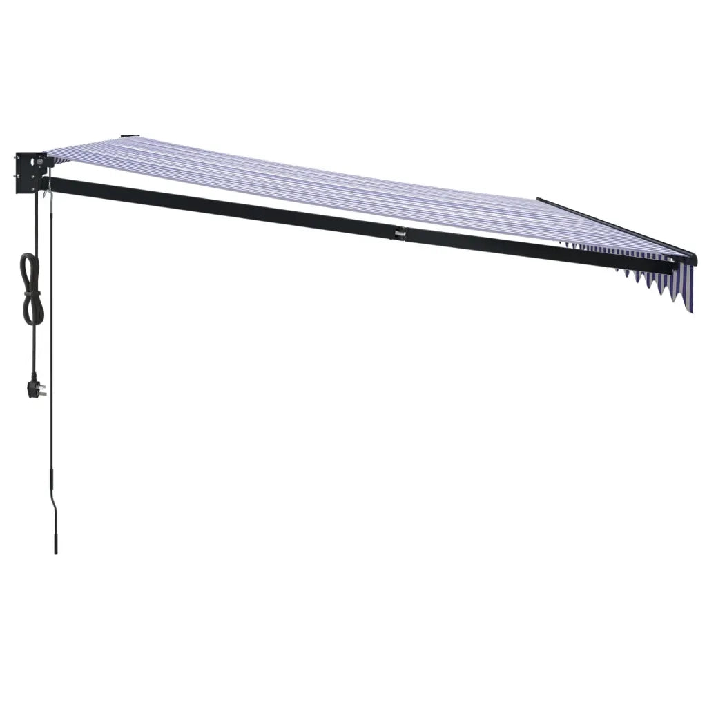 Tenda Sole Automatica Retrattile Blu e Bianca 4,5x3 m 3154499